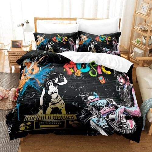 Music World Bedding Set For Bedroom Soft Bedspreads For Bed Home Comefortable Duvet Cover Quality Quilt Cover And Pillowcase