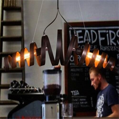 Loft Retro Pendant Lamps Industrial Wrought Iron Pendant Lamps Cafe Restaurant Suspension Luminaire Light L750mm Free Shipping