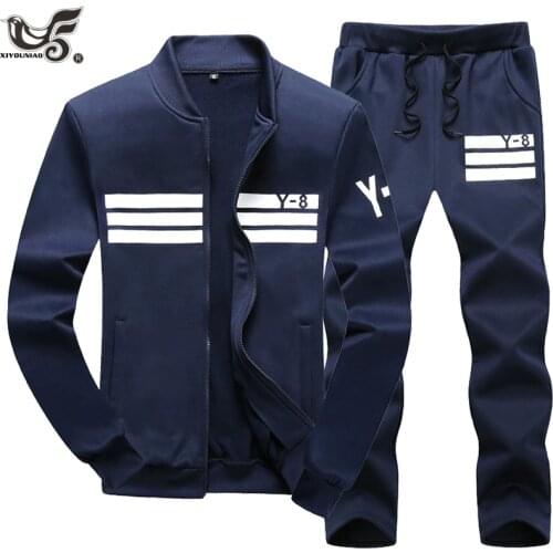 Plus size 7XL 8XL 9XL Mens Sporting Suit two pieces jackets+Sweatpants Male casual sportswear Tracksuit brand clothing