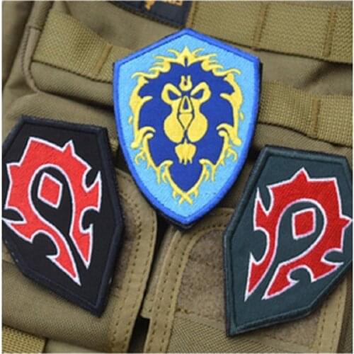 Embroidery Armband WOW World Alliance / Horde Forces Camp -Sided Embroidery Patch Badge Armband Tactical Patches