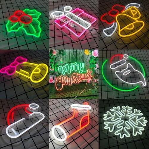 Neon Sign Light Custom Merry Christmas Festival Holiday Commercial Decoration Acrylic Wall Hanging Home Decor Ins Neon Top