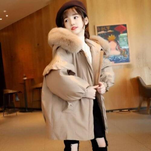 New Arrivals Children Windbreaker Jackets For 4-12 Year Girl Winter Parka Casual Hooded Kids Coat Girls Down Cotton Outerwear