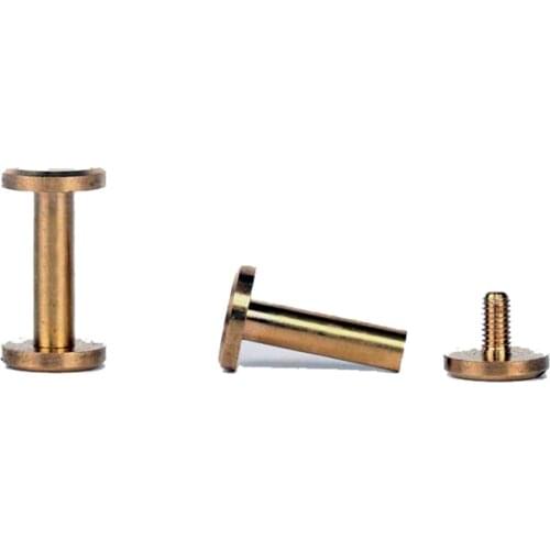 New brass Knife screw Making knife Handle screw brass Connecting pipe rivet 2 piece set