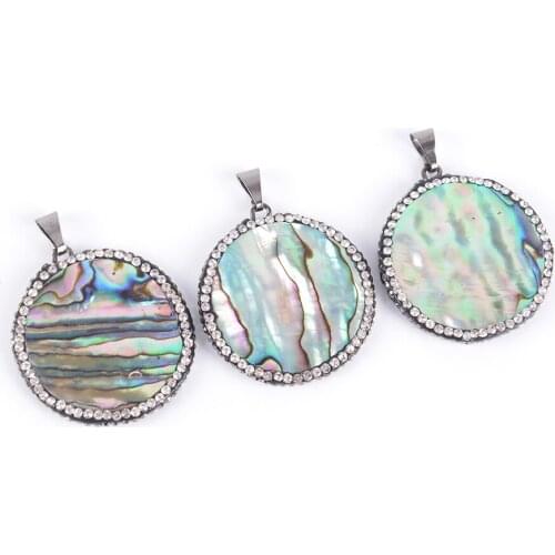 Natural Shell Round Charm Beads Shape Jewelry 100% Pendant Necklace For Pendants Pearls Earrings Girls' party gift D905