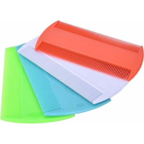 Plastic Random Color Portable Double Sided Nit Fine Tooth Head Lice Hair Combs For Pet Flea