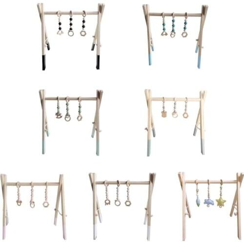 Nordic Style Baby Gym Play Frame Nursery Sensory Ring-pull Toy Wooden Infant Child Clothes Rack Kids Room Decoration