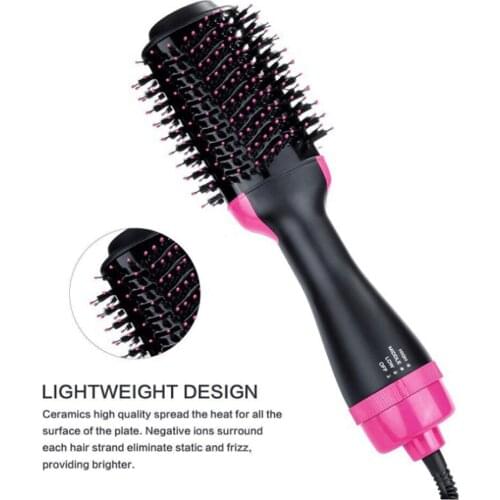 1000W Hot Air Brush Hair Dryer Hair Straightener Curler Comb One Step Multifunction Electric Ion Blow Dryer Comb for Salon Home