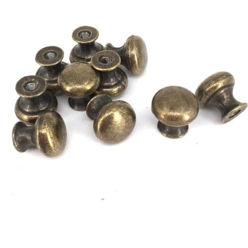 10PCS 18mm Antique Brass Furniture Handle Cabinet Knob Jewelry Box Handle Knob Small Drawer Pull Vintage Wooden box