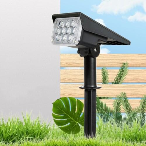 Solar Power LED Lawn Lamp Colorful RGB 2 Modes Outdoor IP65 Waterproof Landscape Insert Adjustable Ground Garden Light