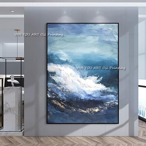 Modern abstract peak sea of clouds 100% Handmade Abstract Modern Oil Painting Home Wall Art Decoration Painting