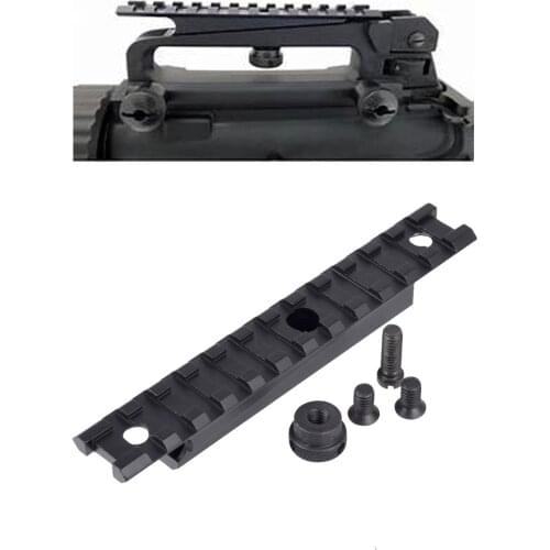 Tactical Weaver Rail M4 AR15 M16 Scope Mount 20mm Rail for Carry Handles Gun Rifle QD Quick Release Tool Black