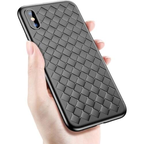 Weaving PU Leather Case For iPhone 11 X XR XS XS 11 Pro Max Soft TPU Weave Patterned Back Case For iPhone 7 8 6 6s Plus Funda