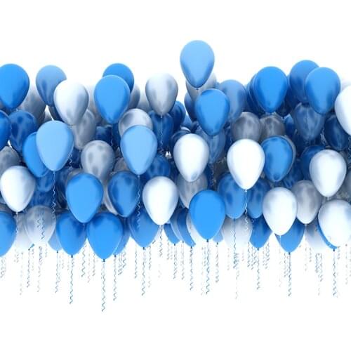 VinylBDS 7x5ft White Backgrounds photographic background Blue Balloon For children birthday party wedding studio background