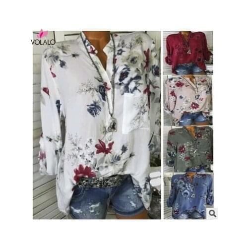 VOLALO Button Down Blouses