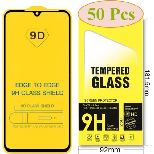 50pcs 9D Tempered Glass Full Glue Film Screen Protector For Xiaomi Mi 11 Lite 11X Pro 11i 10i 10 10T F3 GT A4 M4 X3 Package