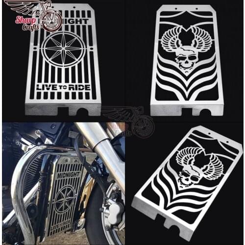 Motorcycle Skull Radiator Grill Cover Guard Protector Water Tank Cooler Cap For YAMAHA Midnight Star XVS1300 2006-2016 07 08 09