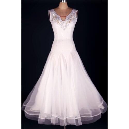 Ballroom Dance Dress For Women ballroom waltz dresses White Standard Dancing Dresses Ladys Ballroom Competition Dance Costume