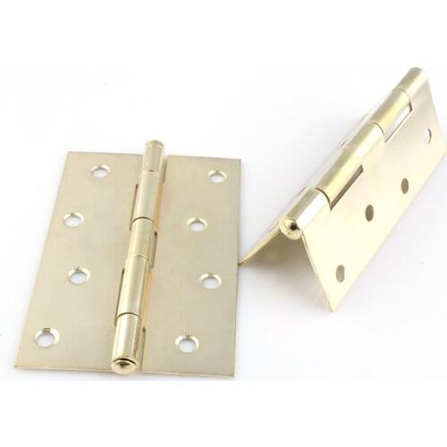 100*67*1.5 Gold iron hinge for Small wooden door cabinet copper plating furniture hinges 6pcs