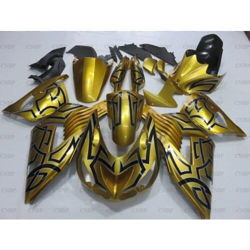 ZZ-R1400 2006 - 2011 Fairings Zx14 Zx-14r 2009 Plastic Fairings ZZ-R1400 2010 Gold Black Fairing Kits
