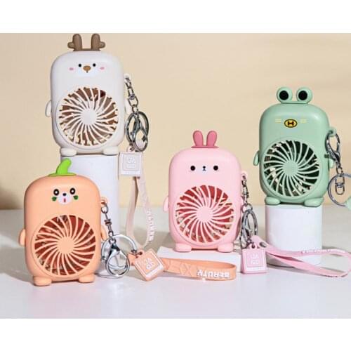 1 Set Mini Handheld Fan Adjustable Speed Unique Design with Keychain Rechargeable Creative Handheld Fan for Desktop Mini Fan Hot