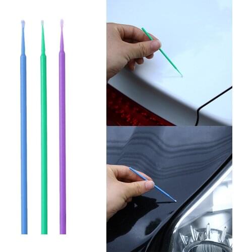 100pcs/lot Portable Car Wash Sticks Applicator Sticks Brushes Paint Touch-up Colorful Pen Disposable Dentistry Small Tip Car