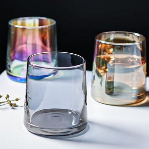 2PCS/Set Transparent Glass Whiskey Cocktail Beer Glasses Water Glass Cup For Coffee Milk Tea Home Bar Tools