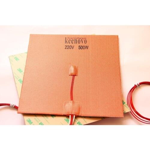 200X200mm,500W@220V, w/Thermistor,Keenovo Silicone Heater Cube Prusa i3 RepRap 3D Printer Heater,Heatbed, Best Quality