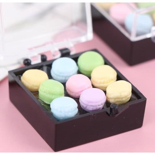 9Pcs/set 1:12 Dollhouse Miniature Macaroon Food Dessert Tea Snack Kitchen Decor Toy