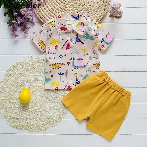 BabiColor boys summer set infant newborn boy clothing set cotton tops+shorts 2pcs kids boy tracksuit set for 1-4Y