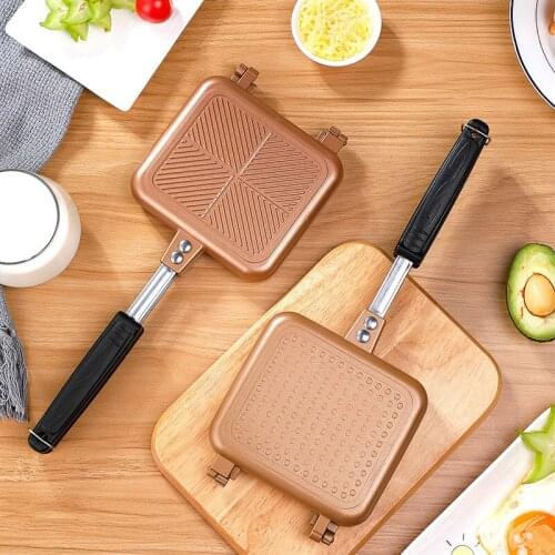 Double-Sided Sandwich Pan Bread Mold Bread Barbecue Plate Toast Frying Pan Breakfast Machine Waffle Pancake Kitchen Supplies