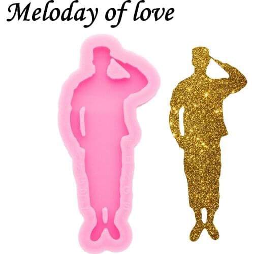 Glossy Standing soldier Keychain Mold Silicone Resin Mould DIY Handmade for Epoxy Making chocolate Polymer Clay DY0645