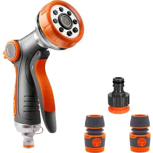 Garden Hose Nozzles Kit 8 Adjustable Patterns Hose Spray Nozzle Watering Accessories for Garden Watering Lawn Washing