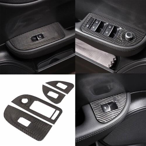 Real Carbon Fiber Window Lift Switch Button Cover Decorative Trim Fit for Alfa Romeo Giulia 2017- 2021 Car Accessories