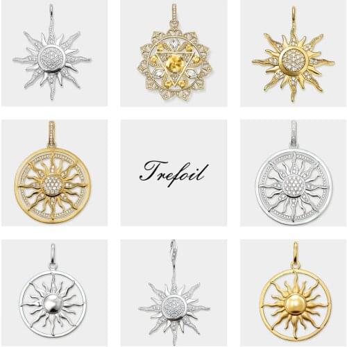 CZ Pave Sun Charm Pendants,2019 Brand New Fashion Jewelry 925 Sterling Silver Trendy Gift For Women Men Boy Girls Fit Necklace