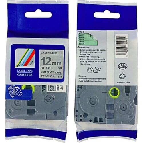 3pcs mixed colors TZ tape tz-M931 tz m931 black on matte silver TZe Compatible Brother P-Touch tape 1/2 inch
