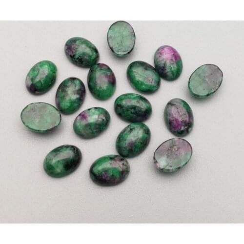 Fashion 8x10mm Oval CAB CABOCHON natural epidote stone beads no hole charms for jewelry making Wholesale 50pcs free shipping