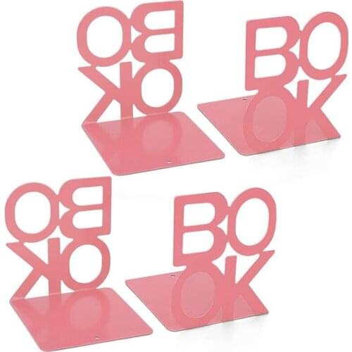 NEW-2Pair Bookends, Book Ends Letter Pattern Book Ends for Shelves Office Decorative, Book Stopper for Books