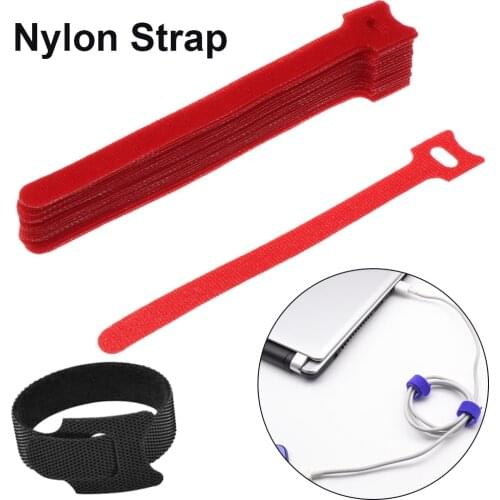 Nylon Cable Organizer Cable Winder Earphone Mouse Cable Cord Hook and Loop Ties Reusable Wire Management Fastening Strap
