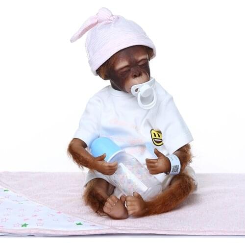 New 20inch 100% handmade reborn Monkey very soft silicone vinyl Apes doll Macaco boneca bebe reborn gift