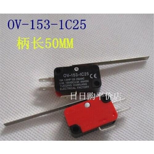 Original new 100% small stroke switch OV-153-1C25 fretting key limit switch self reset with long handle 50MM