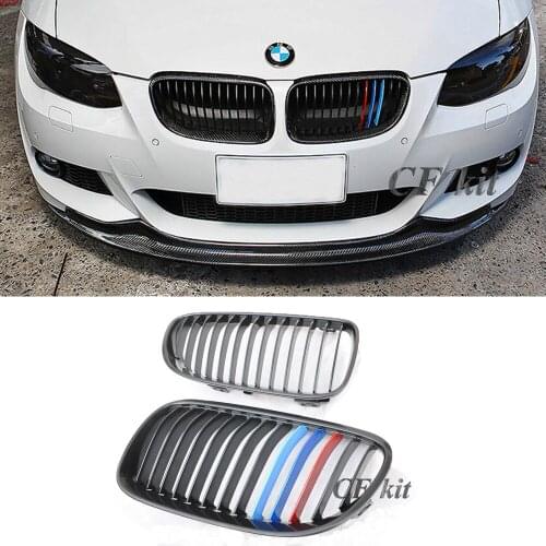 CF Kit Front Kidney Grills Carbon Fiber M-Color Car Racing Grille For BMW 3 Series E92 E93 M3 Accessories 2008-2013 Car Styling
