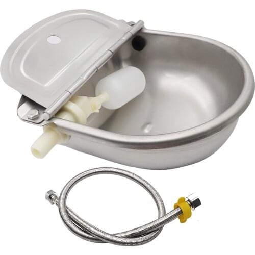 Cow Drinking Bowl Stainless Steel Automatic Float Water Outlet Cup Goat Drinker For Pig/Cattle/Sheep/Horse/Dog With Tube