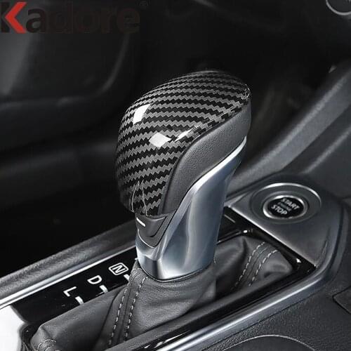 For Nissan Sentra Bluebird Sylphy 2020 2021 Carbon Fiber Interior Gear Shift Head Knob Frame Cover Trim Car Accessories