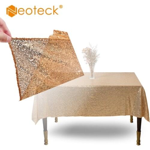 Neoteck 180x 120cm Sparkly Sequin Tablecloth Backdrop Wedding Party Table Cloth Decoration Table Cloth Sequin Table Runner