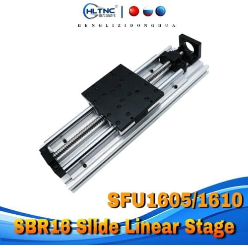 2021 CNC machine XYZ axis Slide Linear Stage SFU1605/1610 Ball Screw+SBR16 Linear Guide for Name23/34 stepper/Servo motor