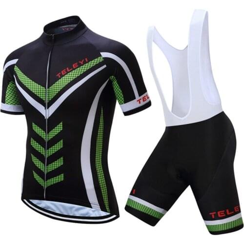 Teleyi Pro Cycling Clothing Men Summer Breathable Cycling Set Short Sleeve MTB Bike Jersey Set Quick Dry Bicycle Wear Clothes