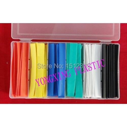 150pcs /lot 7.0mm 10cm length pvc heat shrink tube ratio 2:1 sleeving red yellow blue green white black six color one size