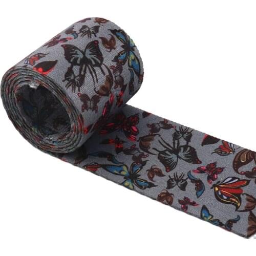 50mm Polyester Jacquard Webbing Fashion with Butterflies Pattern Lace Ribbon DIY Bags Strap Garment Belt Sewing Accessories