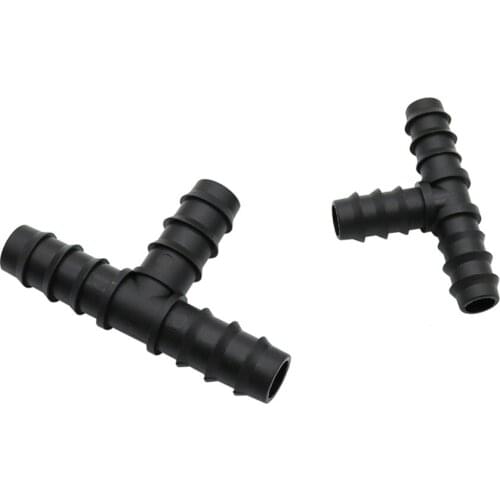 100 Pcs DN16 DN20 Barbed Tee Garden Water Three Way Connectors Garden Irrigation Hose Splitters Agriculture Irrigation Fittings