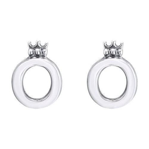Princess Crown Letter O Silver Earrings for Women New 925 Sterling Silver Jewelry Signature Women Earrings Jewelry Fashion 2019